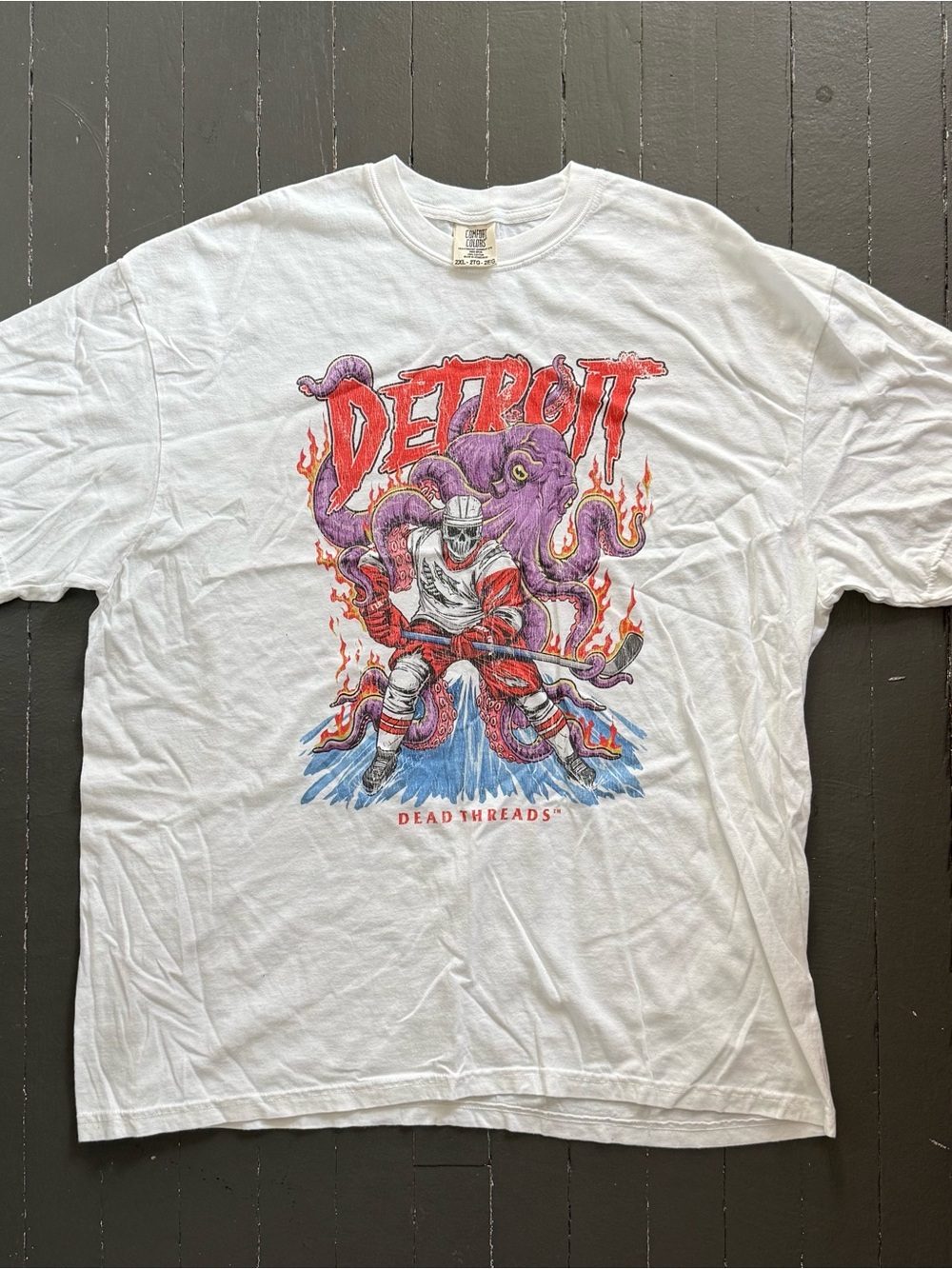 Detroit Hockey Dead Threads Apparel Comfort Colors White Tee